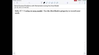 Solve Division Problems with Remainders Using an Area Model Profile