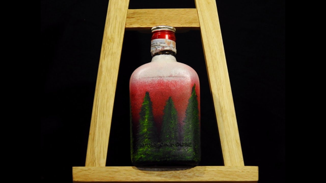 Cara melukis di botol kaca dengan cat acrylic Acrylic 