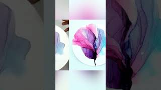 Making flowers with alcohol inks. Flowers with veins and lines.