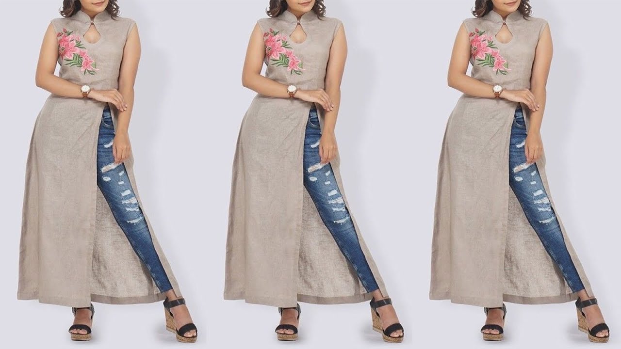 Latest Front Side Slit Kurti Designs and Models 2018 -2019