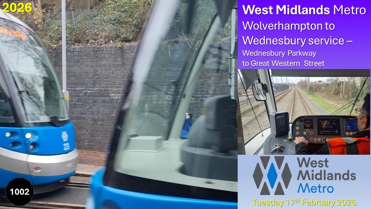 1002 - West Midlands Metro: Wolverhampton to Wednesbury at Wednesbury on Tuesday 17th February 2026