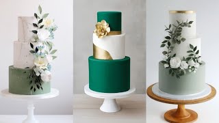 Green And White Color Theme Wedding Cake Designs || Wedding Cakes || Cake Designs