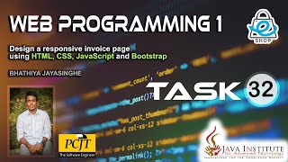 Web Programming 1 | Task 32 | Java Institute | Bhathiya Jayasinghe Profile