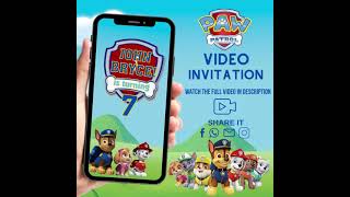 Personalized Paw Patrol Birthday Invitation