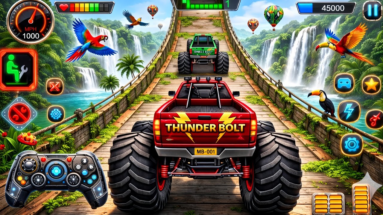 Mega Ramp Challenge! Super Crazy GT Monster Truck Racing Stunts | Android Gameplay #48