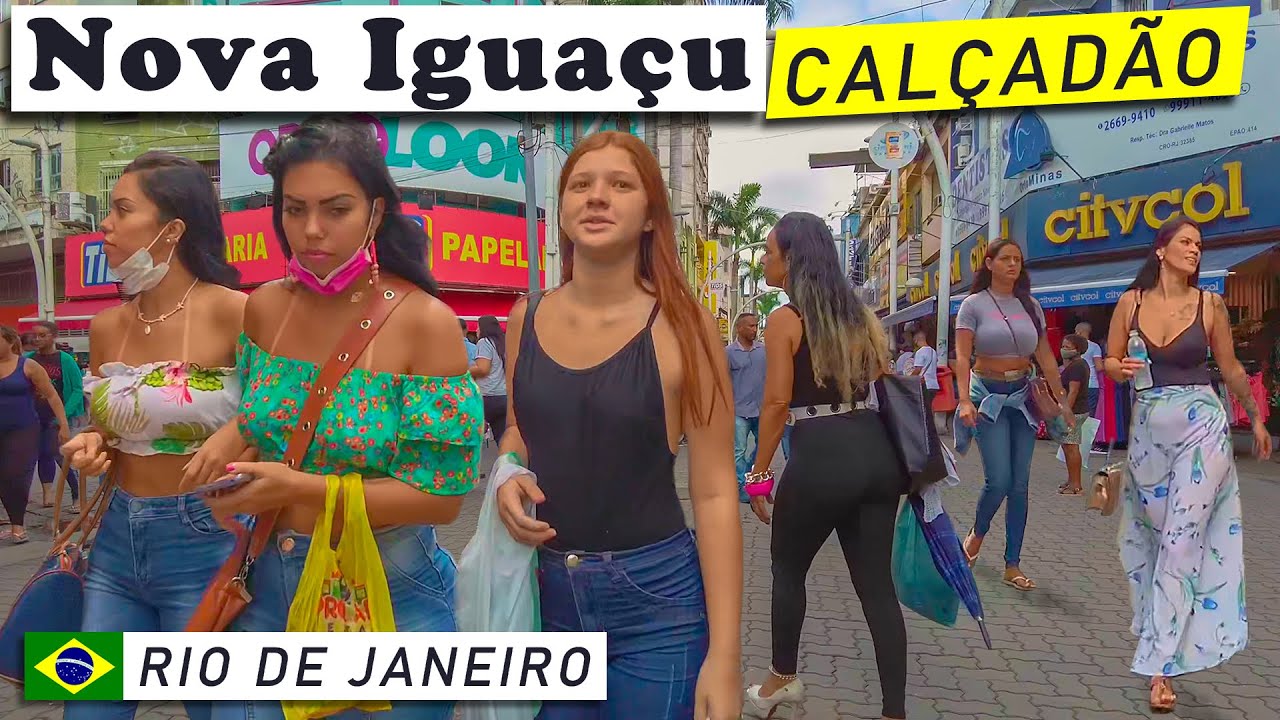 Прогулка по Calçadão de Nova Iguaçú 🇧🇷 | Рио-де-Жанейро, Бразилия | 4K 2021
