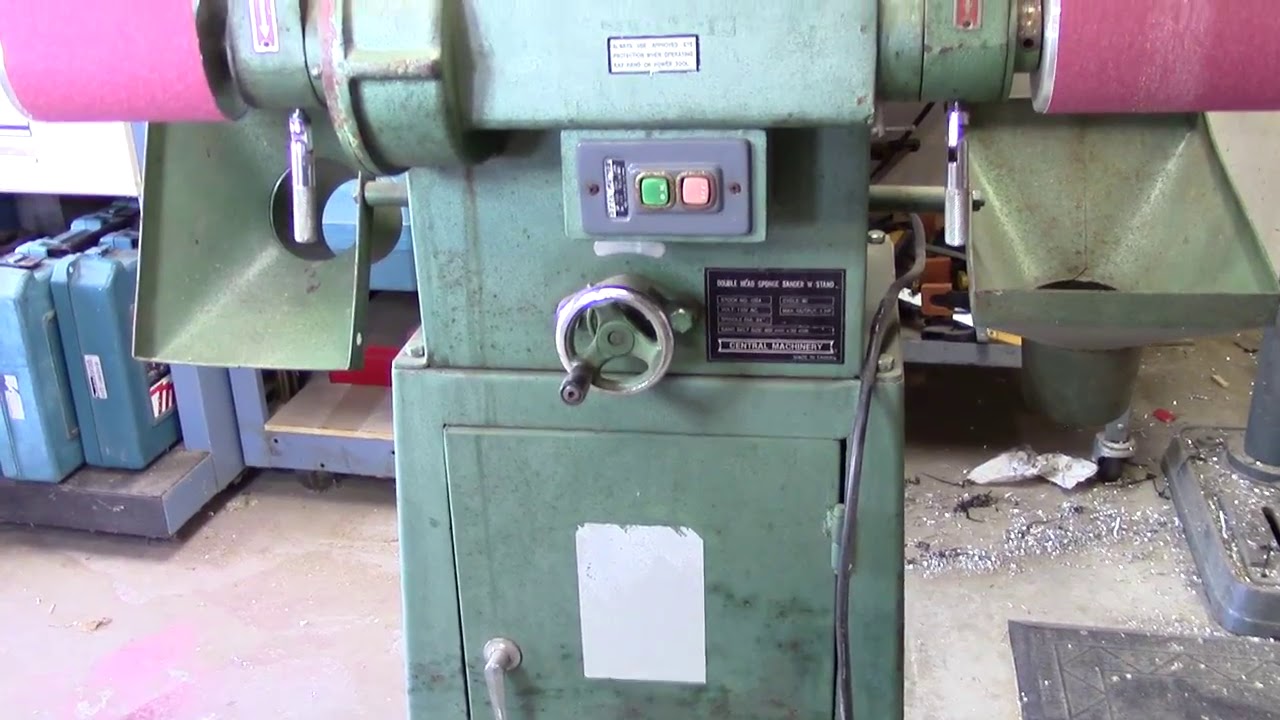 Auctioned Central Machinery Sponge Dual Head Belt Sander 1564 - YouTube