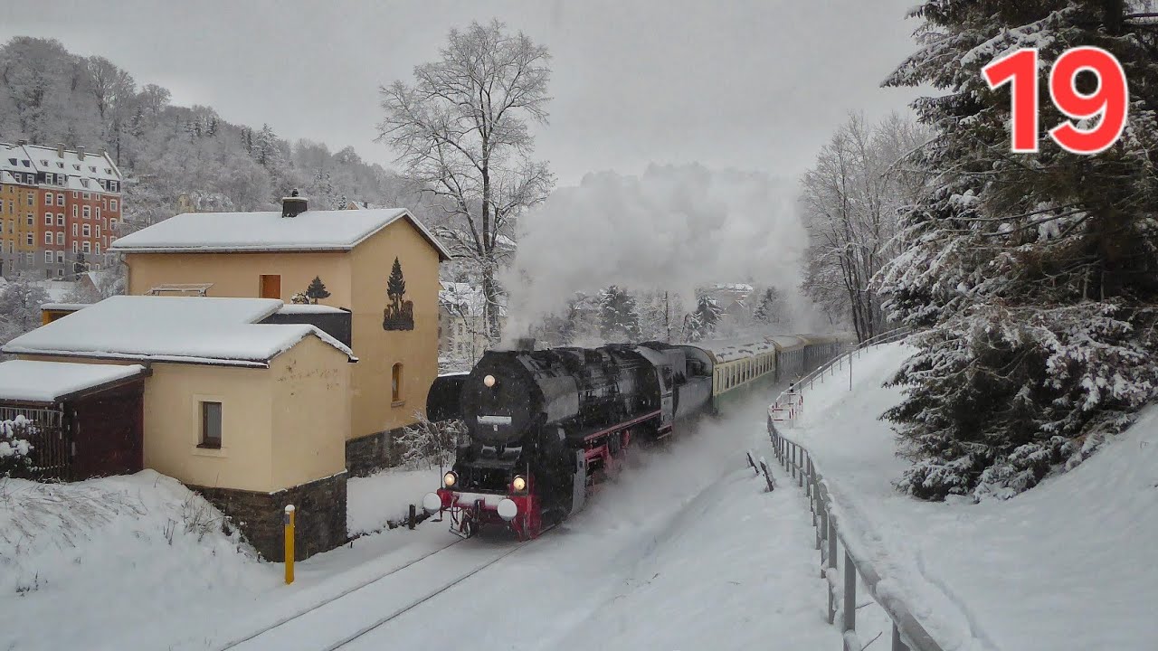 52 8141-5 dampft zur Abschlussbergparade nach Annaberg-Buchholz, 23.12.2023