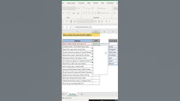 How To Extract City Name From The Address #shorts #excel