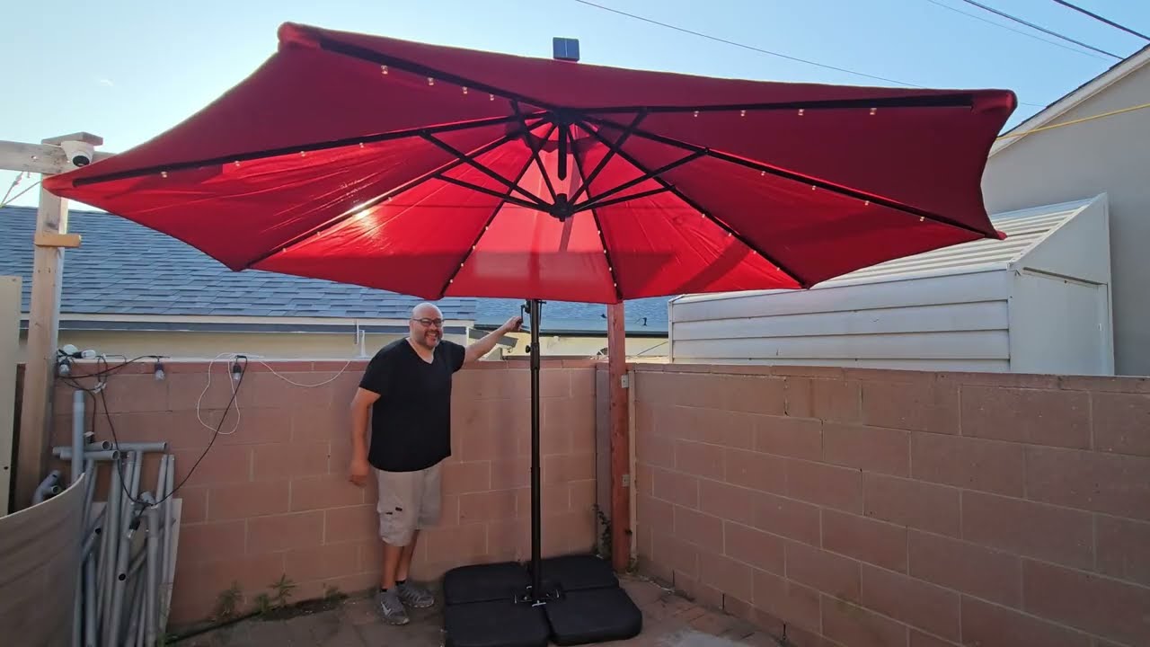 building plan for prism patio umbrella stand Sunnydaze Decor Rolling Base with Planter it ensures a secure and stable fit for a variety of umbrellas DIY Patio Table Umbrella Stand