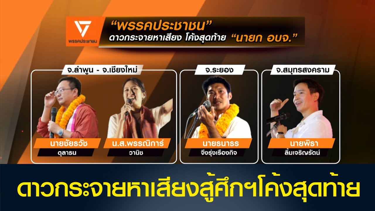'พรรคประชาชน'ดาวกระจายหาเสียงสู้ศึกนายกอบจ.โค้งสุดท้าย 'พรรณิการ์-ชัยธวัช' แท็กทีมลุยลำพูน-เชียงใหม่