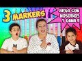 3 MARKER Challenge por TELEPATÍA | Reto 3 rotuladores con mis hijos | PARTICIPA Y GANA !