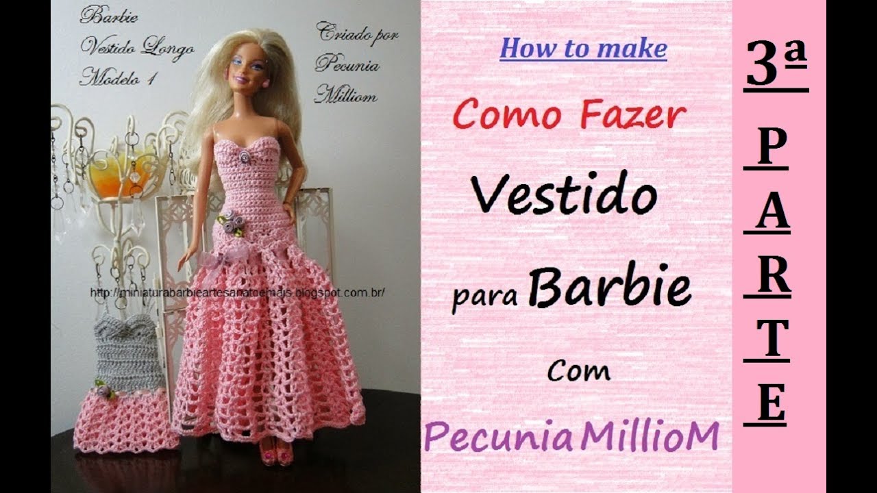 vestido de croche para barbie com grafico