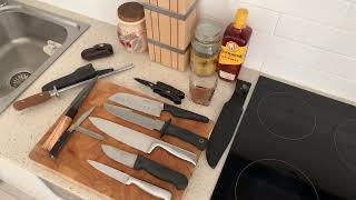 See how my knives turned out after a clean and sharpen #knivesout #knifeskills #sticktomusic