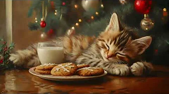 Kitten by the Christmas Tree, Cozy Holiday Screensaver, Santa’s Milk and Cookies
