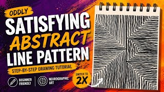 Oddly Satisfying Abstract Line Pattern | Step-By-Step Drawing Tutorial #hypnotic #neurographics #3D