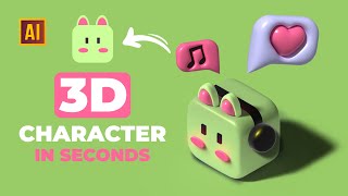 HOW TO MAKE 3D CHARACTER IN SECONDS IN ADOBE ILLUSTRATOR