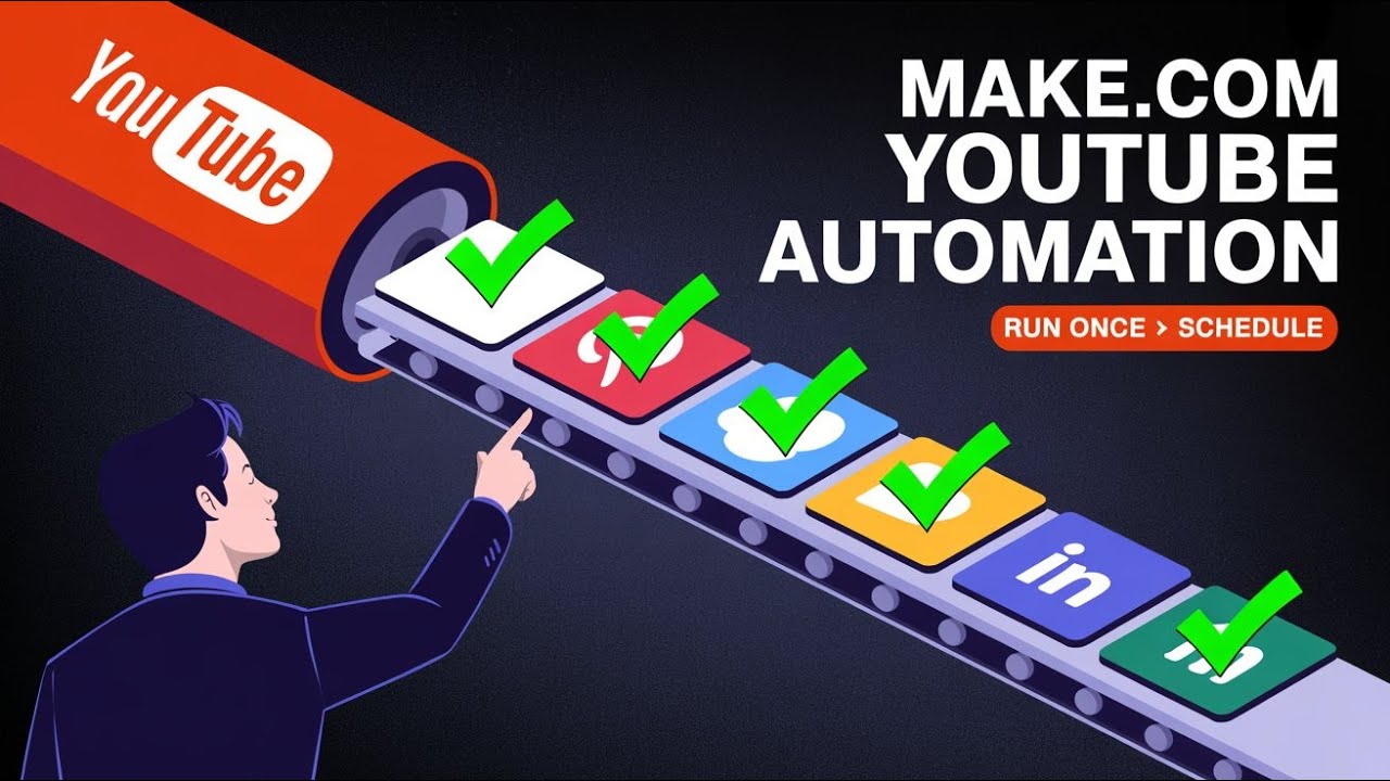 Make.com YouTube to social media automation tutorial