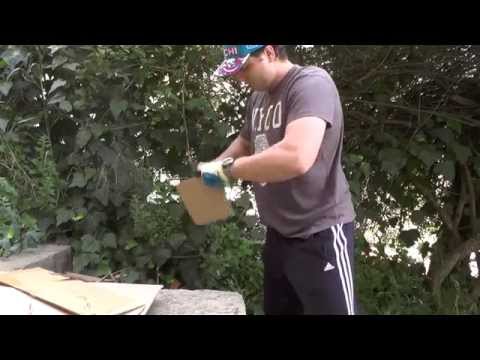 EDC рез картона: Lionsteel SR-1 cardboard cutting