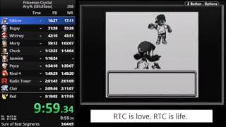 Pokemon Crystal any% glitchless speedrun in 3:17:02