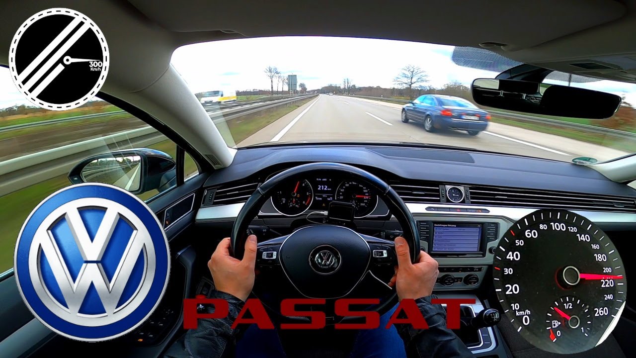 VW Passat Variant 2.0 TDI B8 3G 150 PS Top Speed Drive On German Autobahn No Speed Limit