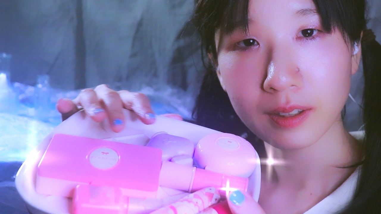ASMR💜⋆˙⟡ Наношу макияж блестящими, загадочными инструментами✨(субтитры)