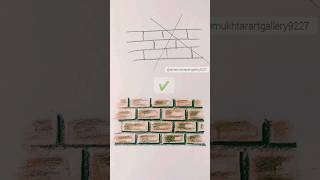 How to draw Bricks Easy way /Simple drawing ideas @bintemukhtarartgallery9227