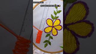 very popular and trendy flower embroidery tutorial for border#stitch#flowers#embroidery#border#diy#a