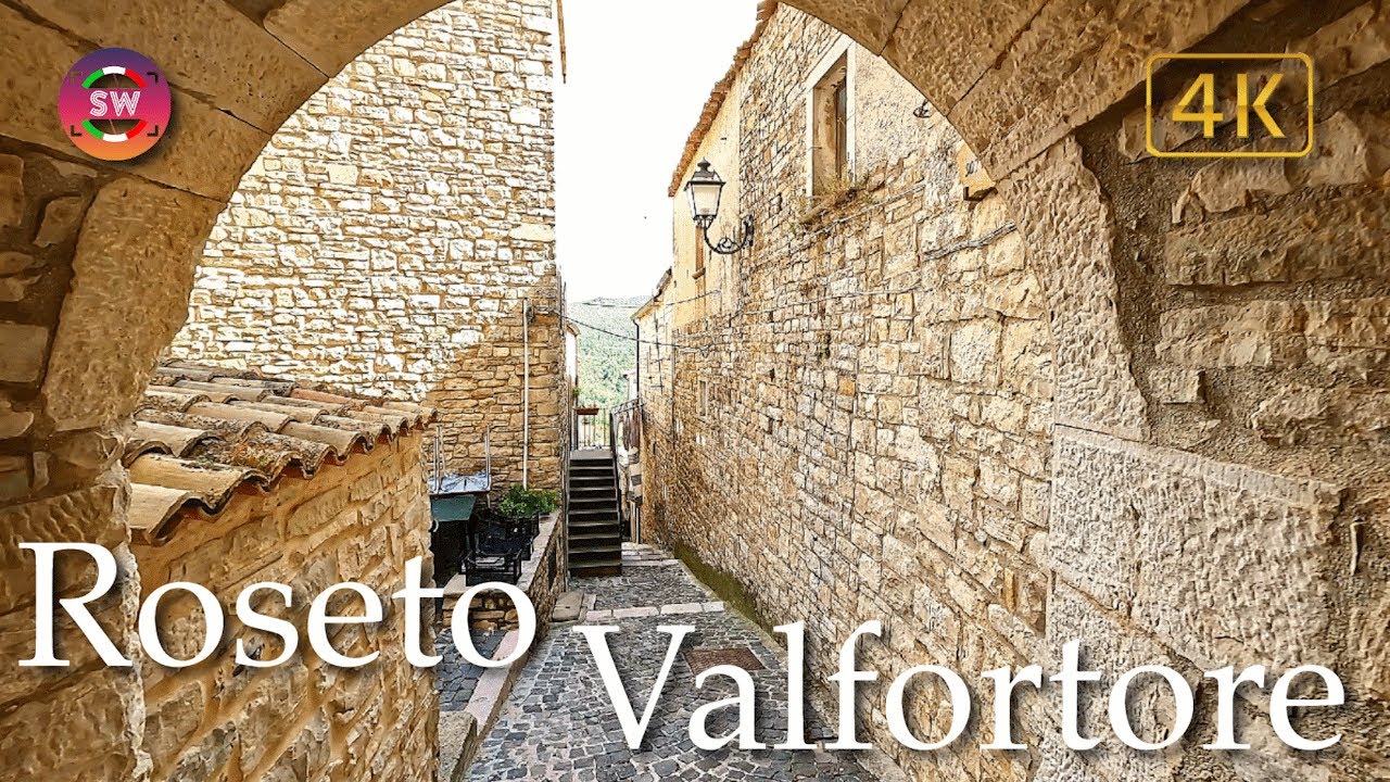 Roseto Valfortore (Puglia), Italy【Walking Tour】History in Subtitles - 4K