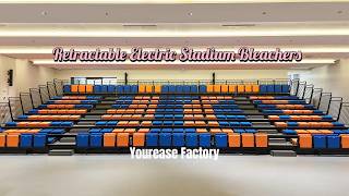 Retractable Stadium Bleachers | Manual Flip Seats for Multi-Purpose Venue #telescopicbleachers
