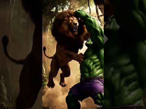 Hulk or sher ki ladai #hulk #lion #music #song #trending #viral #ai #gaming #new #shorts #facts #new