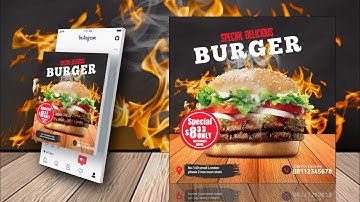 Pixellab Tutorial [] How To Design Burgers Flyer Design [] Easy Steps