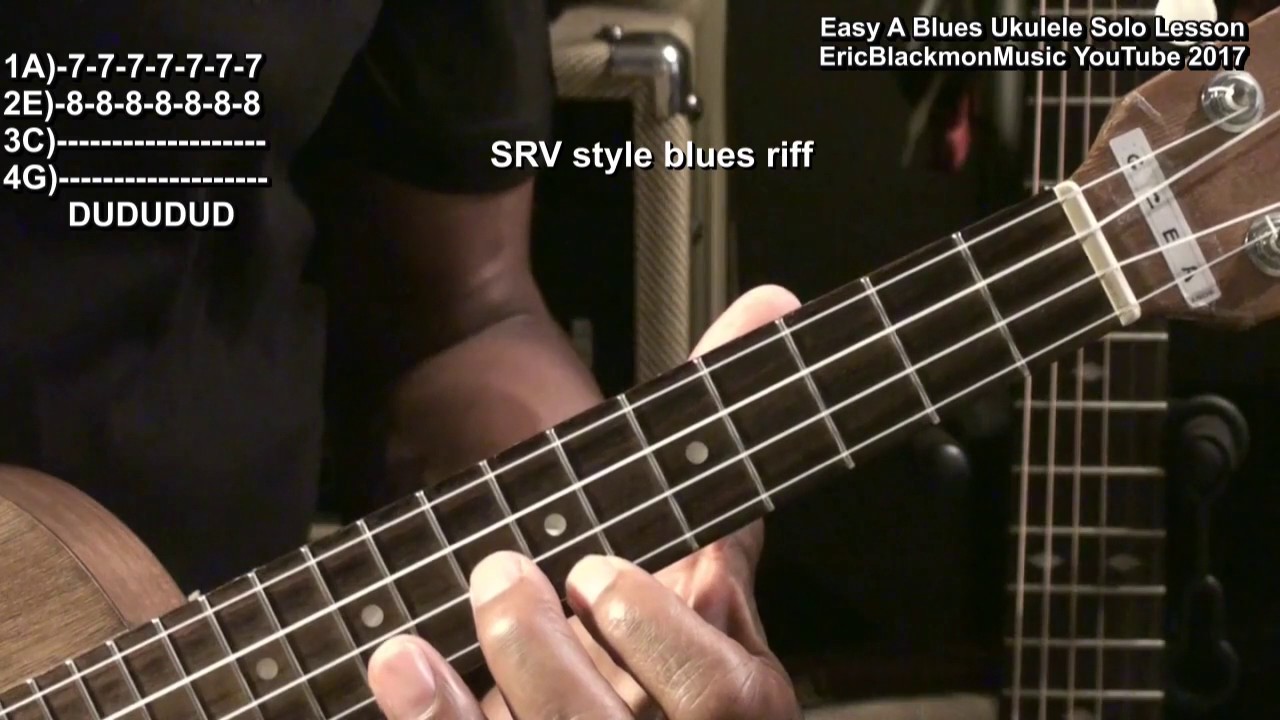 Ukulele Blues In A - Am Pentatonic Solo Lesson Tutorial @EricBlackmonGuitar