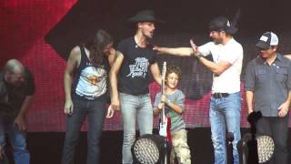 Dierks Bentley gives guitar to young boy in Bismarck, ND 10/24/14
