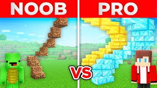 JJ And Mikey BEST SPIRAL LONGEST STAIRS DIRT vs DIAMOND in Minecraft Maizen