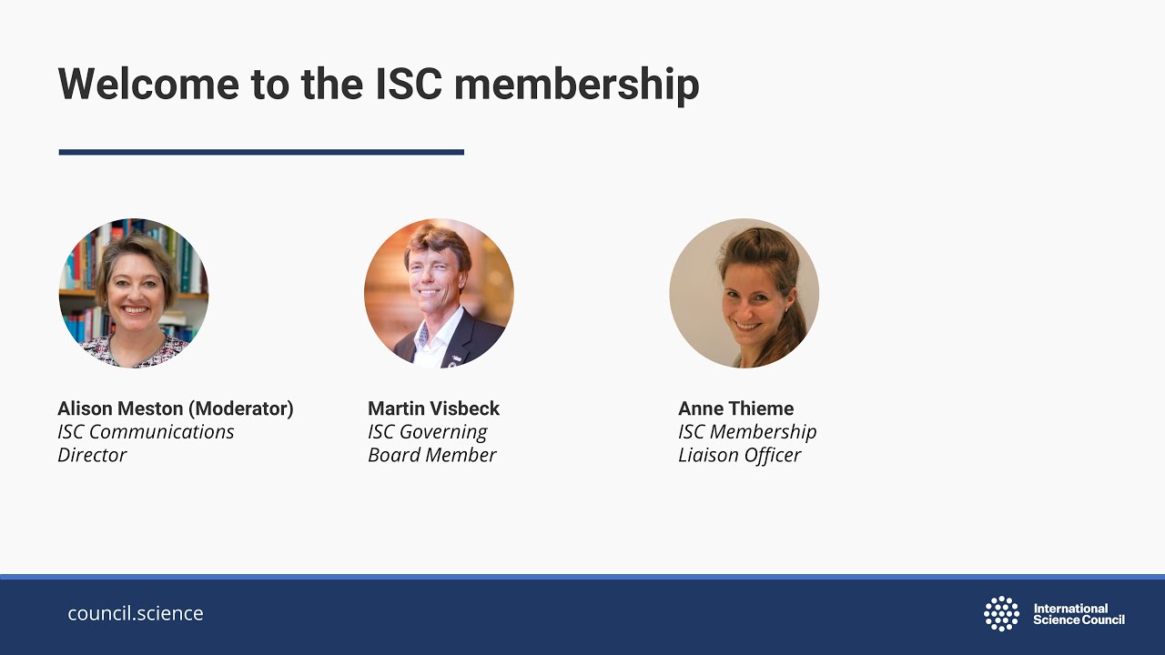 Virtual discussion: Welcome to the ISC membership (Day 1)