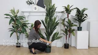 How to open an artificial cordyline plant  - Décors Véronneau