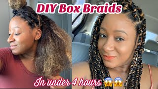 DIY Box Braids in Under 4 Hours on Natural Hair | Elastic Method