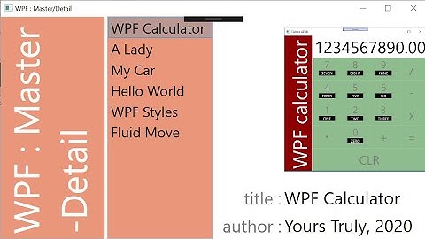 WPF Master/Detail | How to create a Master-Detail Application in WPF