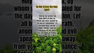 Do not grieve the Holy Spirit