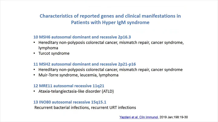 Overview of Clinical Aspects of Hyper IgM Syndrome and Therapeutic Options & Preventative Care