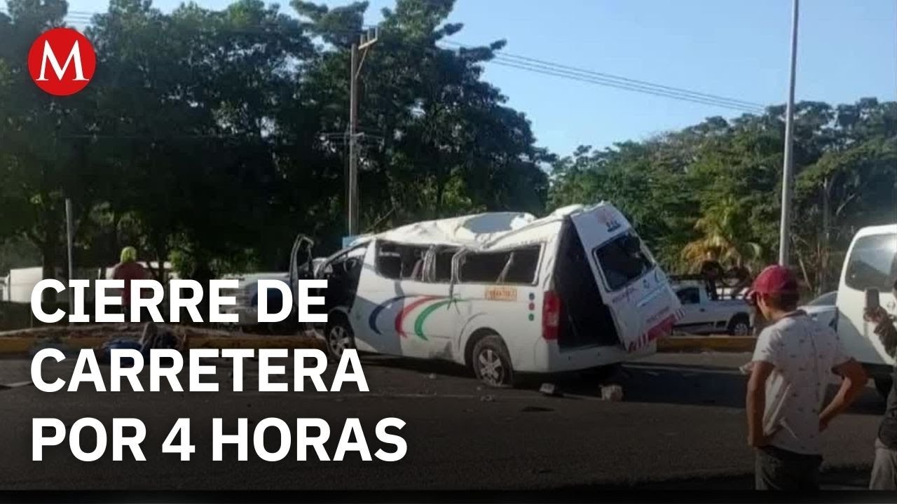 Choque entre combi y tráiler en Tapachula deja dos fallecidos y seis lesionados