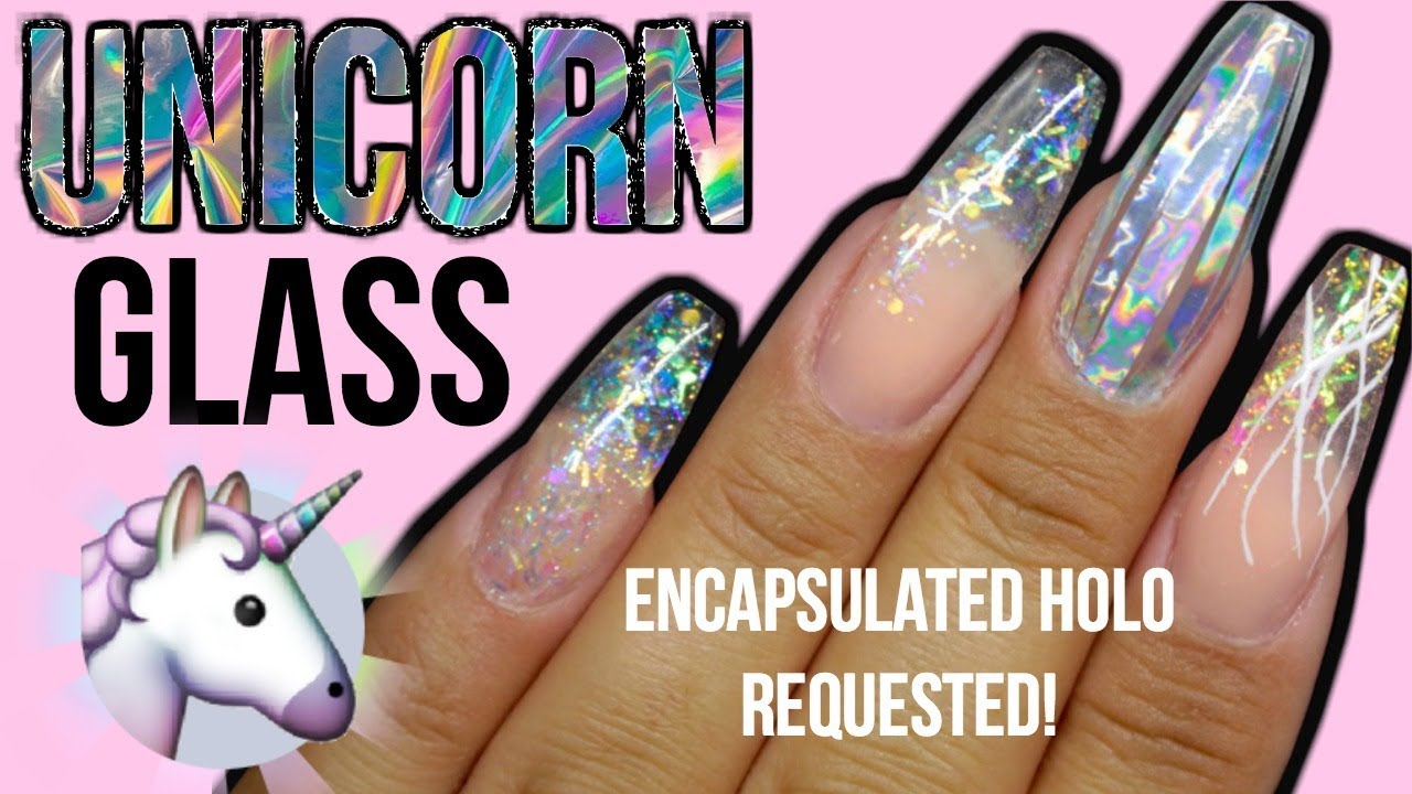 HOLO GLASS UNICORN NAIL ART WITH IRIDESCENT GLITTER - Natasha Lee