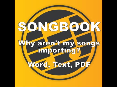 SONGBOOK   importing songs - Chordpro - text - pdf