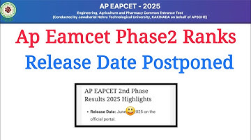 Ap Eamcet phase 2 Ranks Release Date| Eamcet 2nd phase Ranks Release Date|
