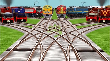 All Realstic Trains Run At Curve Branches Railroad Crossing Tracks l every Epic Trains Crossing 