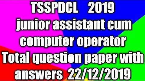 TSSPDCL 2019 junior assistant  key paper