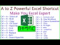 A to Z Powerful Excel Shortcut
