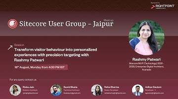 SUG Jaipur Meetup on 18th August, Monday - Transform visitor behavior into personalized experiences