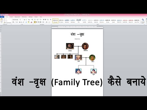 एम एस वर्ड में वंश-वृक्ष कैसे  बनाये।।Family Tree In MS WORD